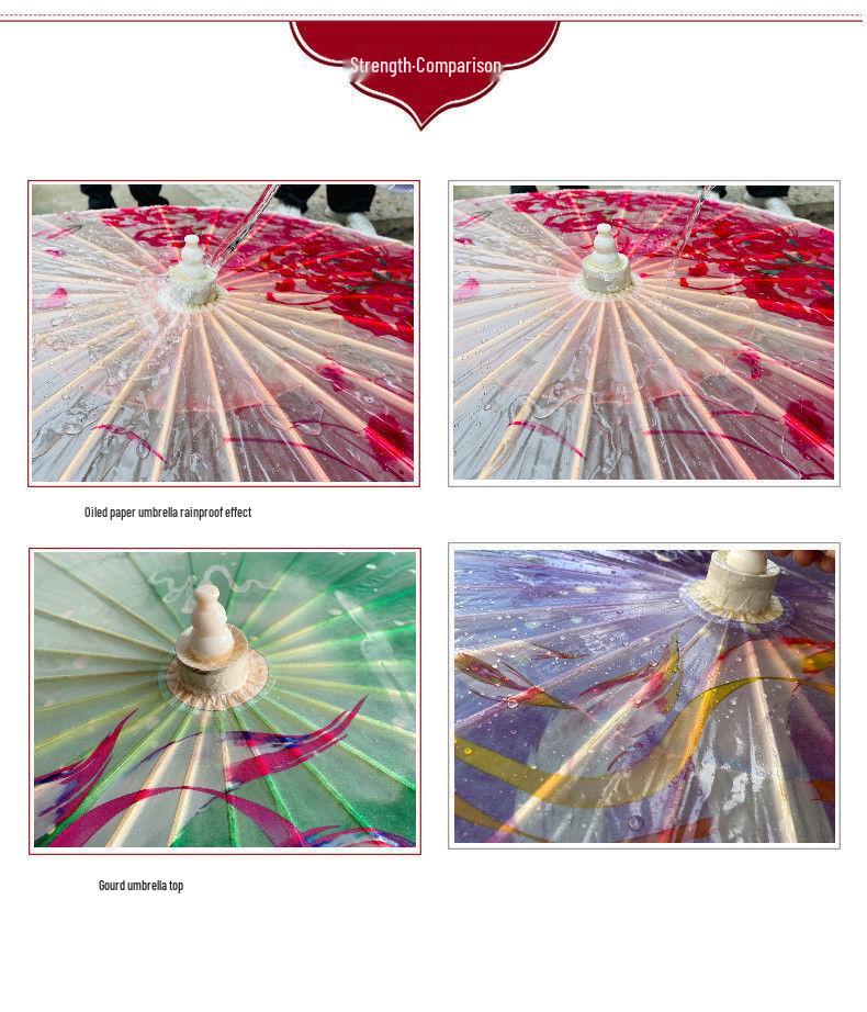 Handmade Jiangnan Oiled Paper Umbrella: Rainproof Tung Oil Umbrella for Hanfu & Cheongsam Decor