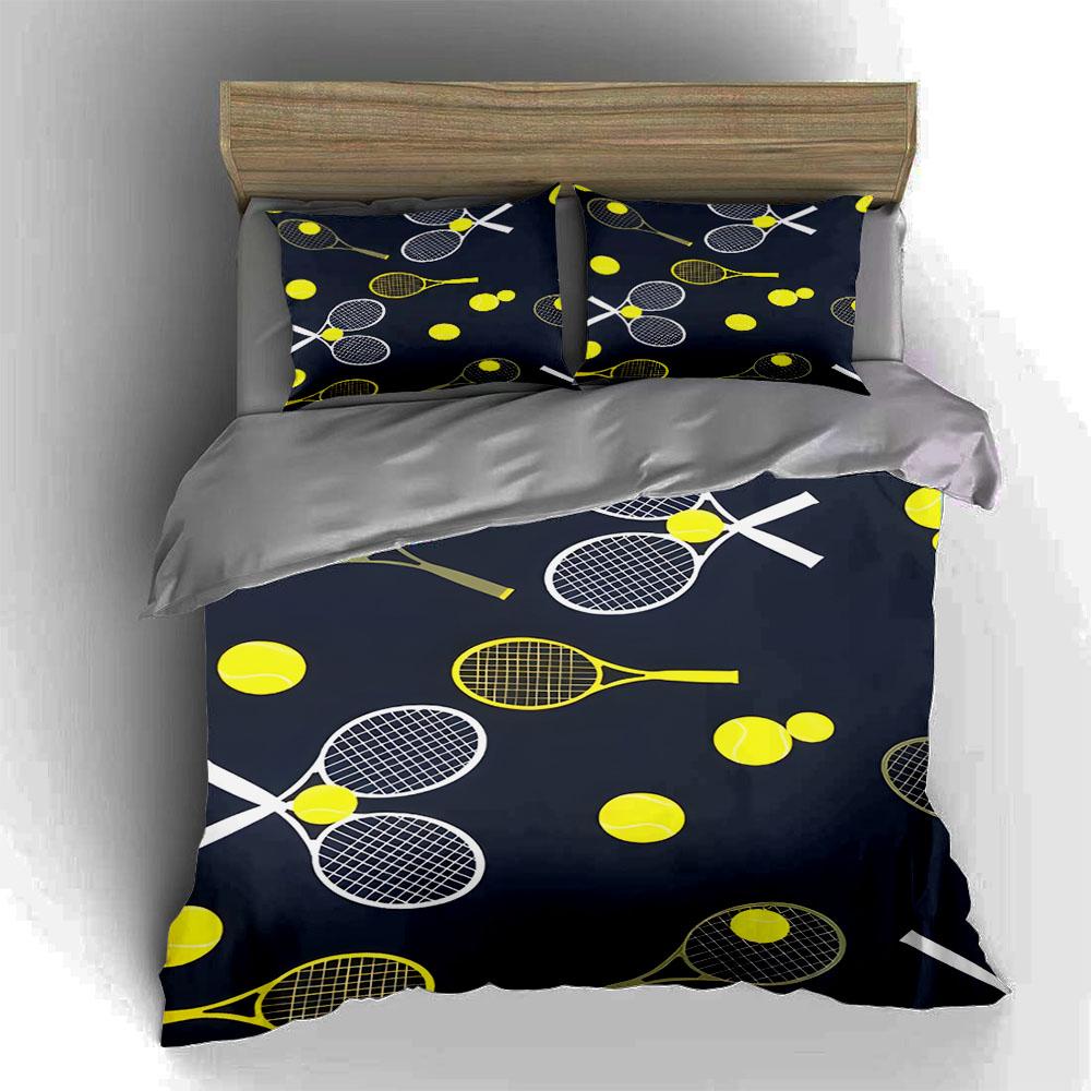 Tennis-themed Design Bedding Duvet Cover Sets Duvet Covers Pillowcases Gifts (1 * Duvet Cover 2 * Pillowcases, Without Duvet Insert)