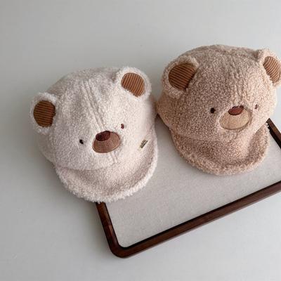 Autumn Baby Hat Versatile Cute Little Bear Duckbill Hat Lamb Fur Outdoor Windproof Warm Baby Caps Comfort Sun Shading Girl Hats