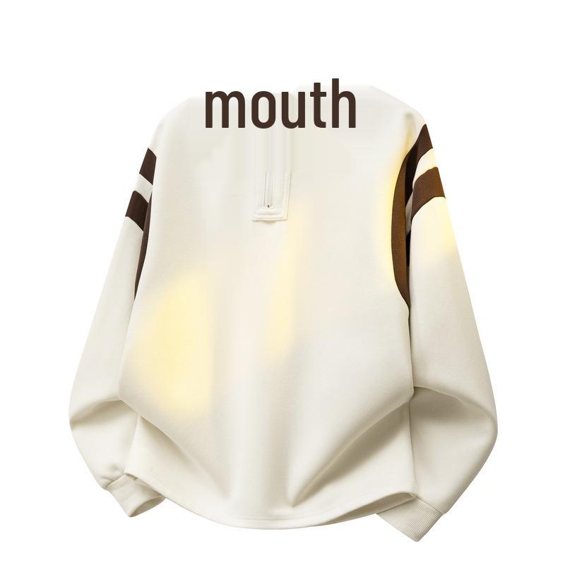 Men's New Style Lapel Cotton Hoodie Casual Jacket - Japanese Color Block Polo Shirt Style