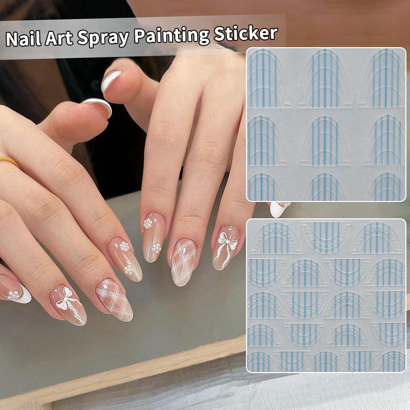 French Manicure Strip Nail Forms Fringe Tip Guides Sticker Diy Wavy Line Nail Art Tips Guides Stickers Stencil Decoration Tool