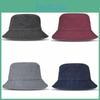 Retro Sand Washed Sun Hat Men Women Flat Top Fishing Cap Fh301-5 Khaki