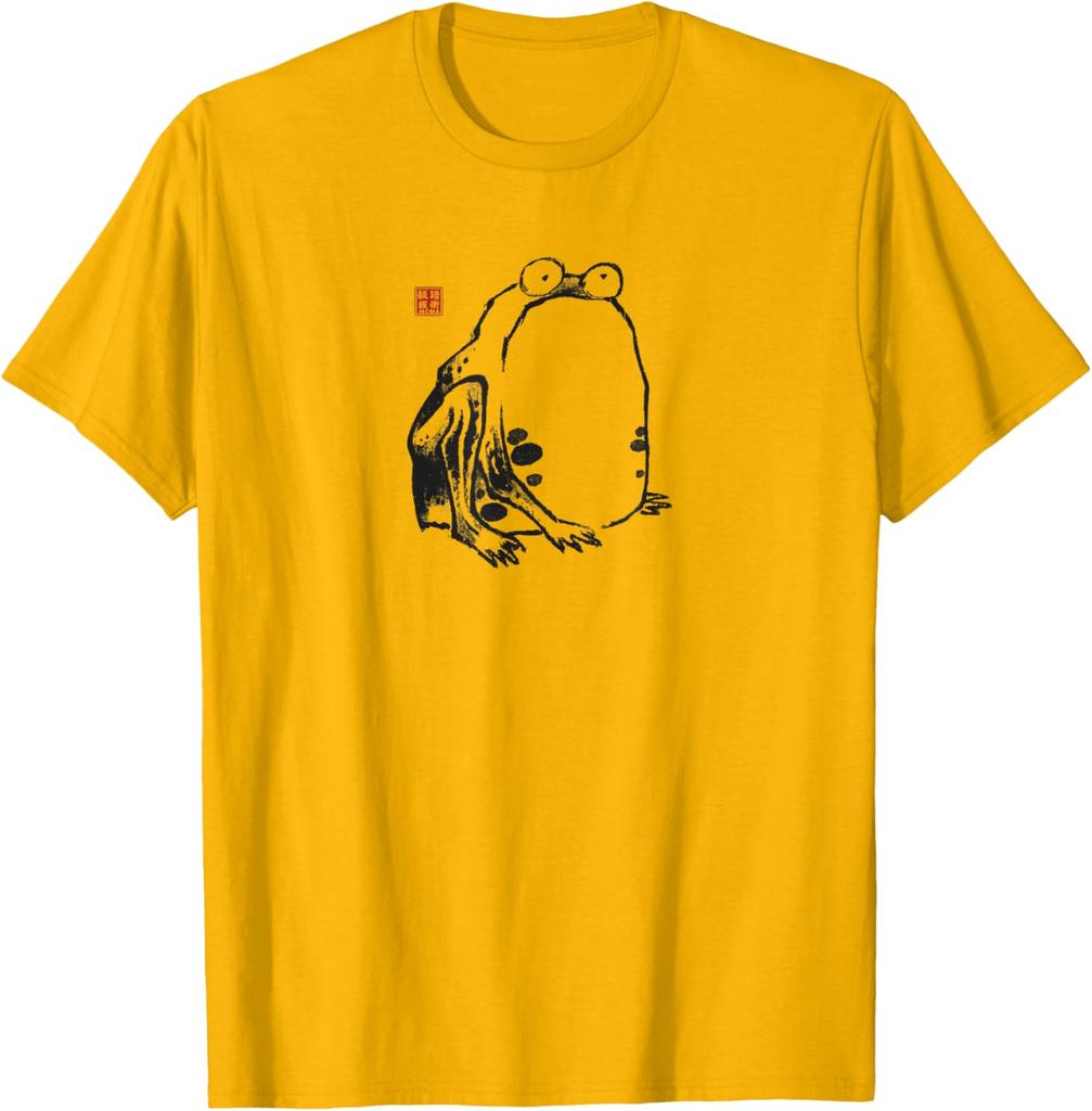Grumpy Frog Japanese Sumie Art Graphic Tee Vintage Inspired Casual Cotton TShirt