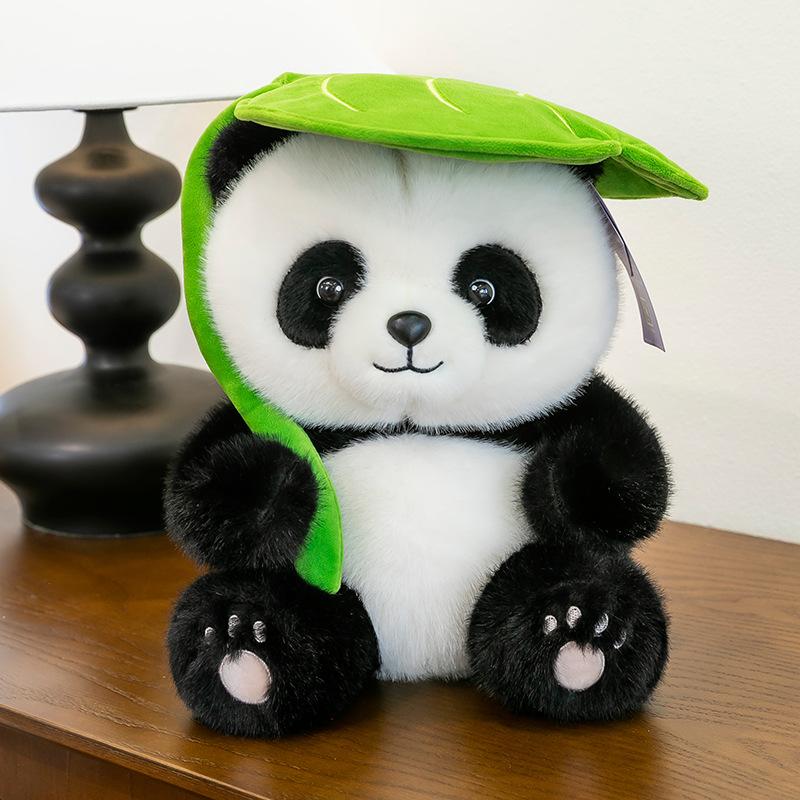 Cute Leaf Panda Plush Toys Zoo Souvenir Event Gifts Home Ornaments Children's Birthday Gifts
