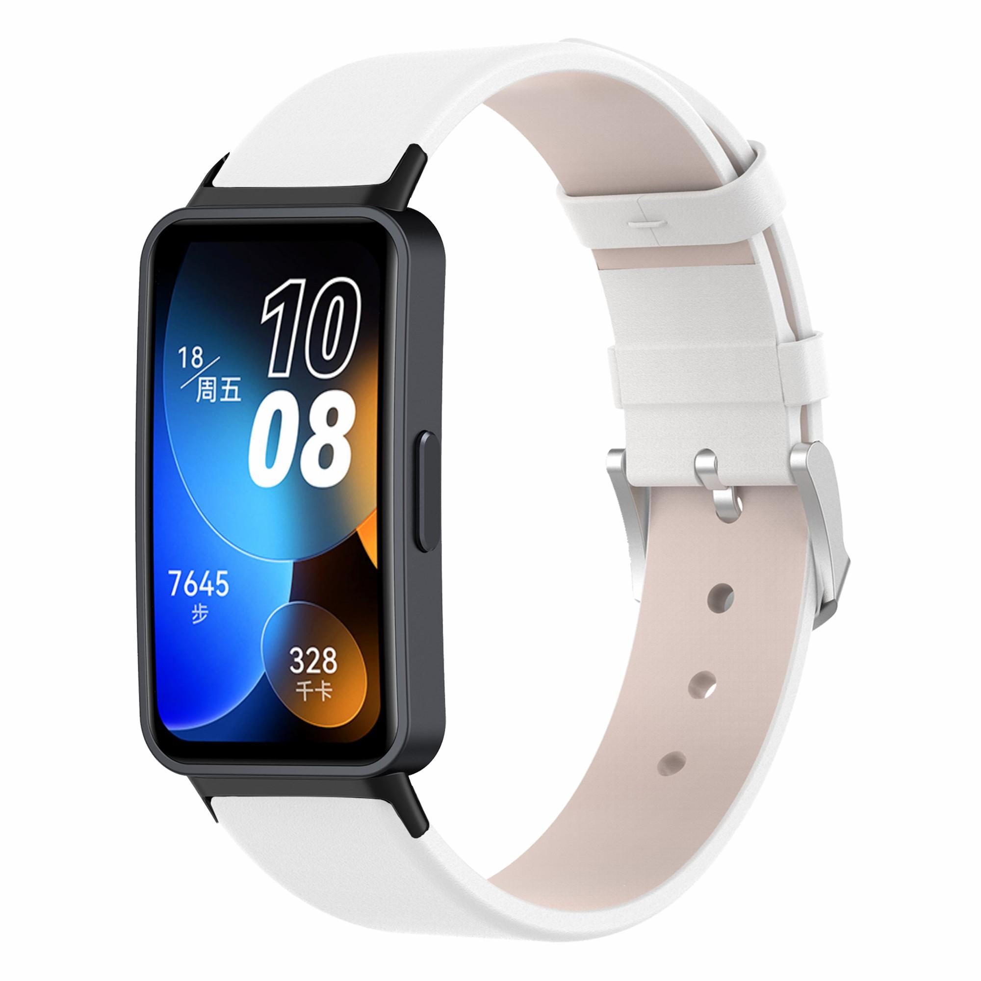

For Huawei Band 8/Band 8 NFC/Band 9/Band 9 NFC Watch Band Genuine Cow Leather Replacement Strap Wine Red