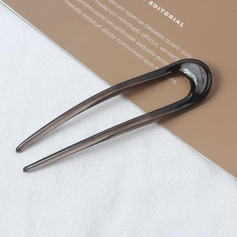 Elegant U-shaped Acrylic Hairpin for Women's Bun - New Chinese Style