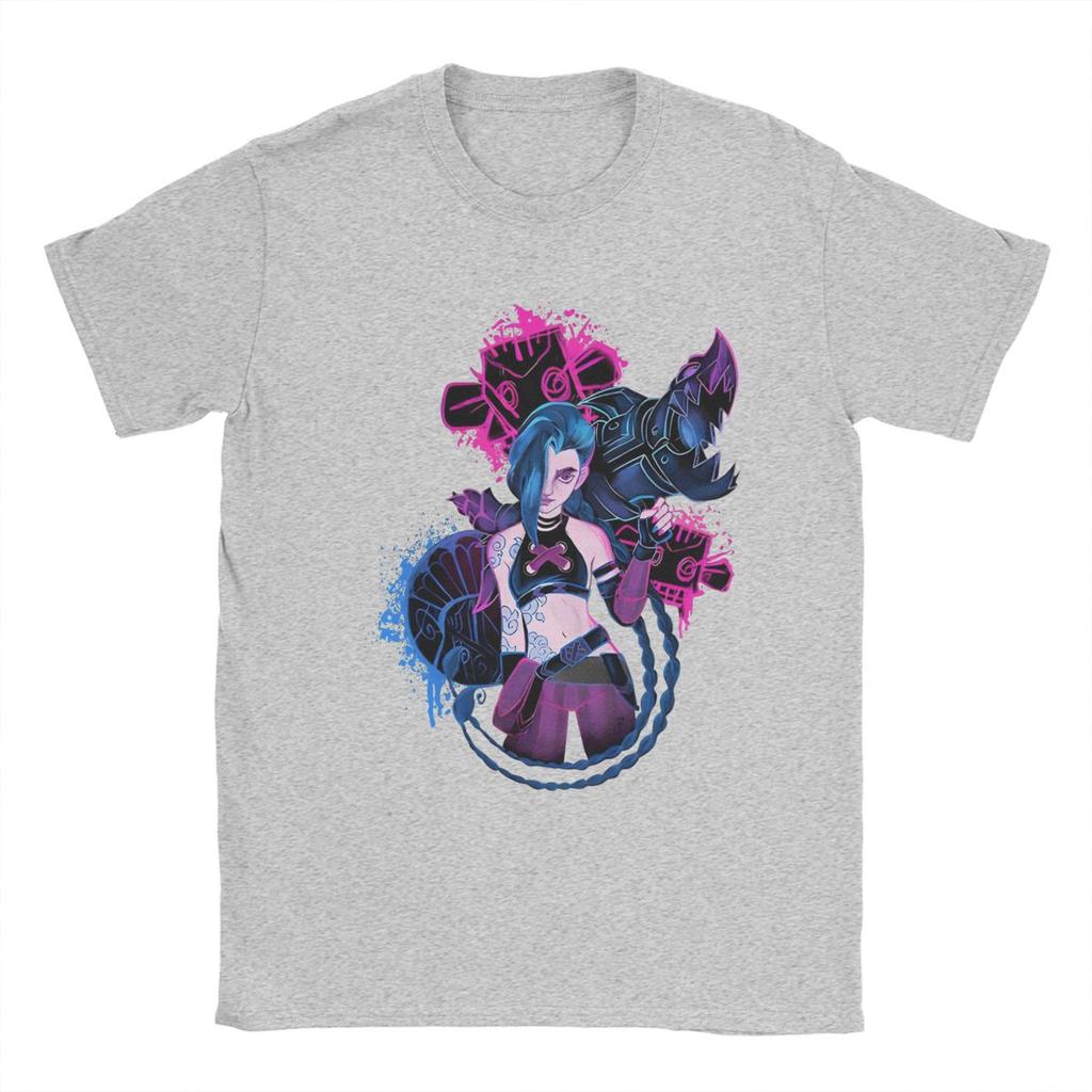 Jinx Arcane Game T Shirt Men Cotton Amazing T-Shirt O Neck Tees Short Sleeve Clothes Summer