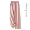 2025 Gray High-Waisted Wide-Leg Women's Sweatpants - Trendy Drapey and Loose for Spring and Autumn
