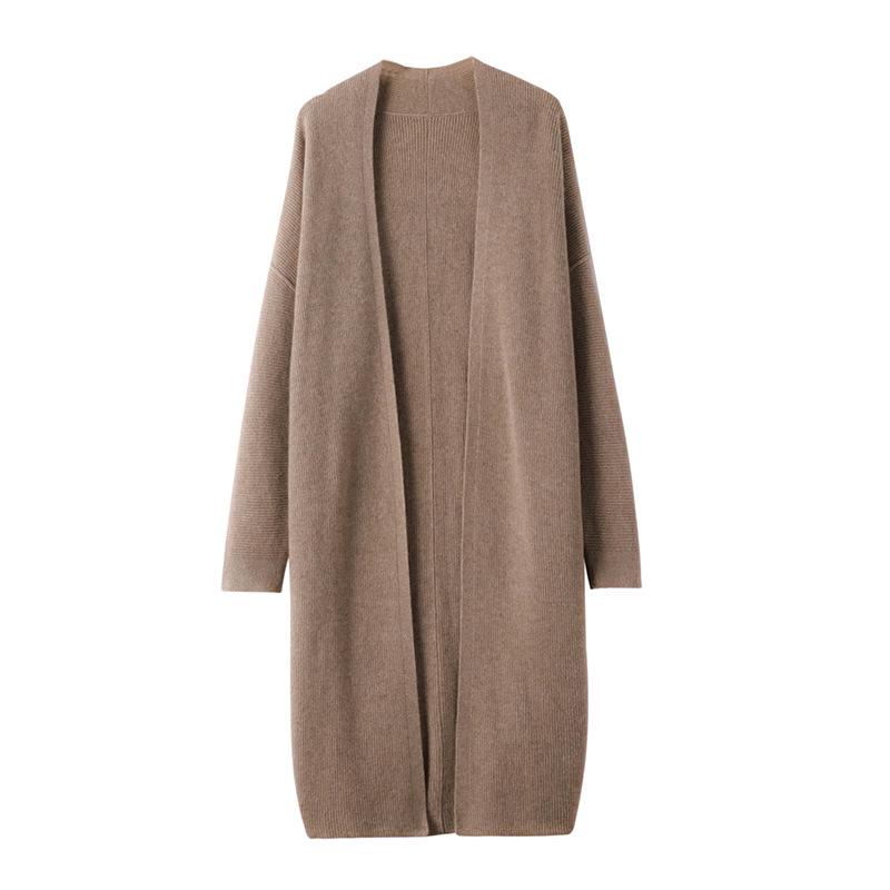 Cashmere Loose Mid-length Cardigan – Autumn/Winter Style Women's Knit Sweater