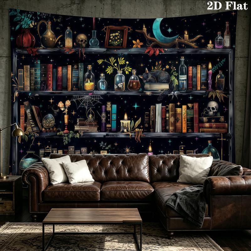 Fantasy Bookself Wall Tapestry Aesthetic Wall Hanging Printed Fabric Blanket Decorative Tapestries for Bedroom Living Room Home Decor