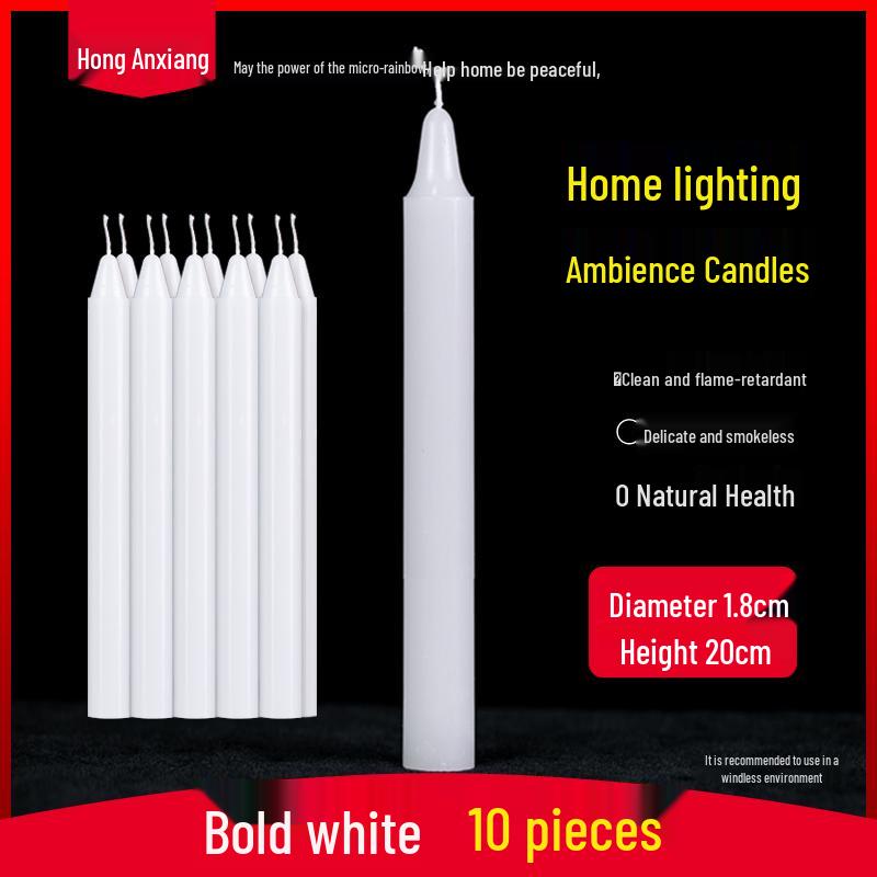 Smokeless Odorless Mini Emergency Candles for Outdoor Power Outages and Festive Use - Red and White