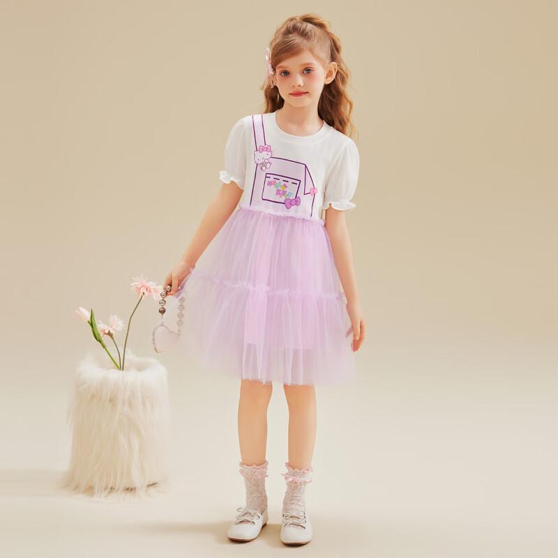 Hello Kitty Girls' Faux Two-Piece Printed Summer Dress