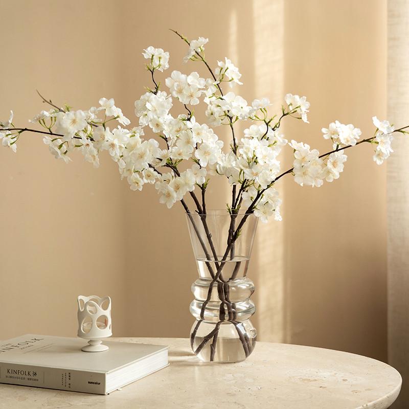 Cherry Blossom Artificial Flowers - Decorative Floral Arrangements for Living Room and Dining Table