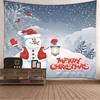 Snowman Snowflake Merry Christmas Tapestry New Year Winter Party Tapestry Wall Hanging Decor for Home Living Room Bedroom Dorm