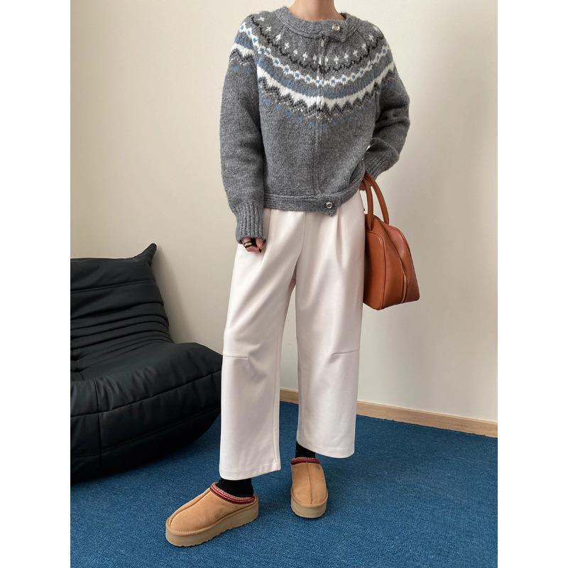 

Sinan Retro Fair Isle вязаный свитер на пуговицах SN6892 One Size