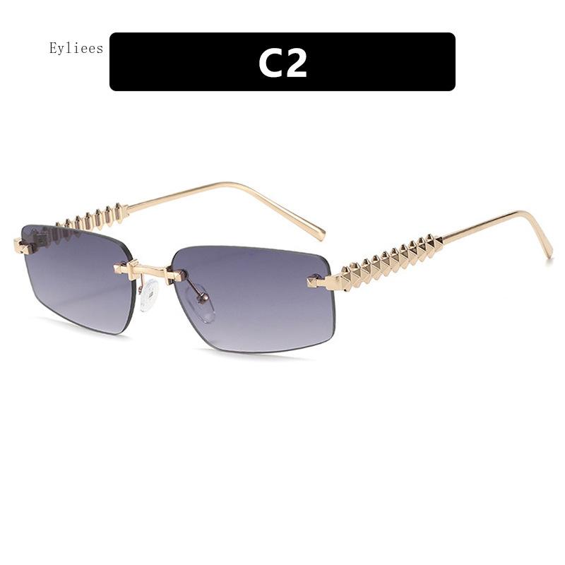 Rimless Sunglasses Fashion Cat Eye Women Men Shades Designer Metal Black Small Oval Sun Glasses Luxury Sunglasses