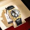 POEDAGAR 970 Fashion Date Quartz Watch Waterproof Luminous Hands Chronograph Reloj Stainless Steel Leather Business Wristwatch