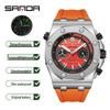 SANDA 7027 Luminous Waterproof Quartz Men's Wristwatch with Stud Accents
