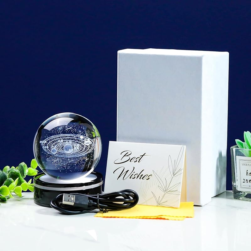 Kertari 3d universe K9 crystal ball solar system model birthday present male woman Popular [Genuine] Interior fashionable Healing goods crystal ball