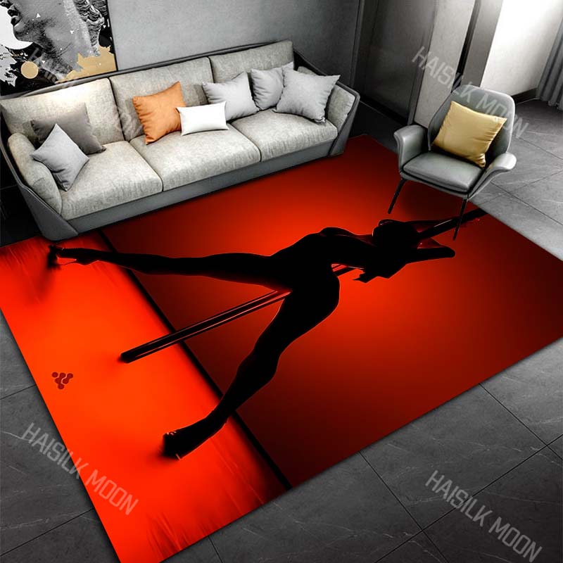 Pole Dance Art Print Cartoon Carpet Rug for Living Room Bedroom Sofa Home Decor Area Rug Non-slip Mat for Gifts