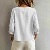 Damen Freizeit Bluse Lockere Passform Laternenärmel Rundhalsausschnitt Oberteil Leichter Bequemer Stoff Stilvolles Design für den Alltag