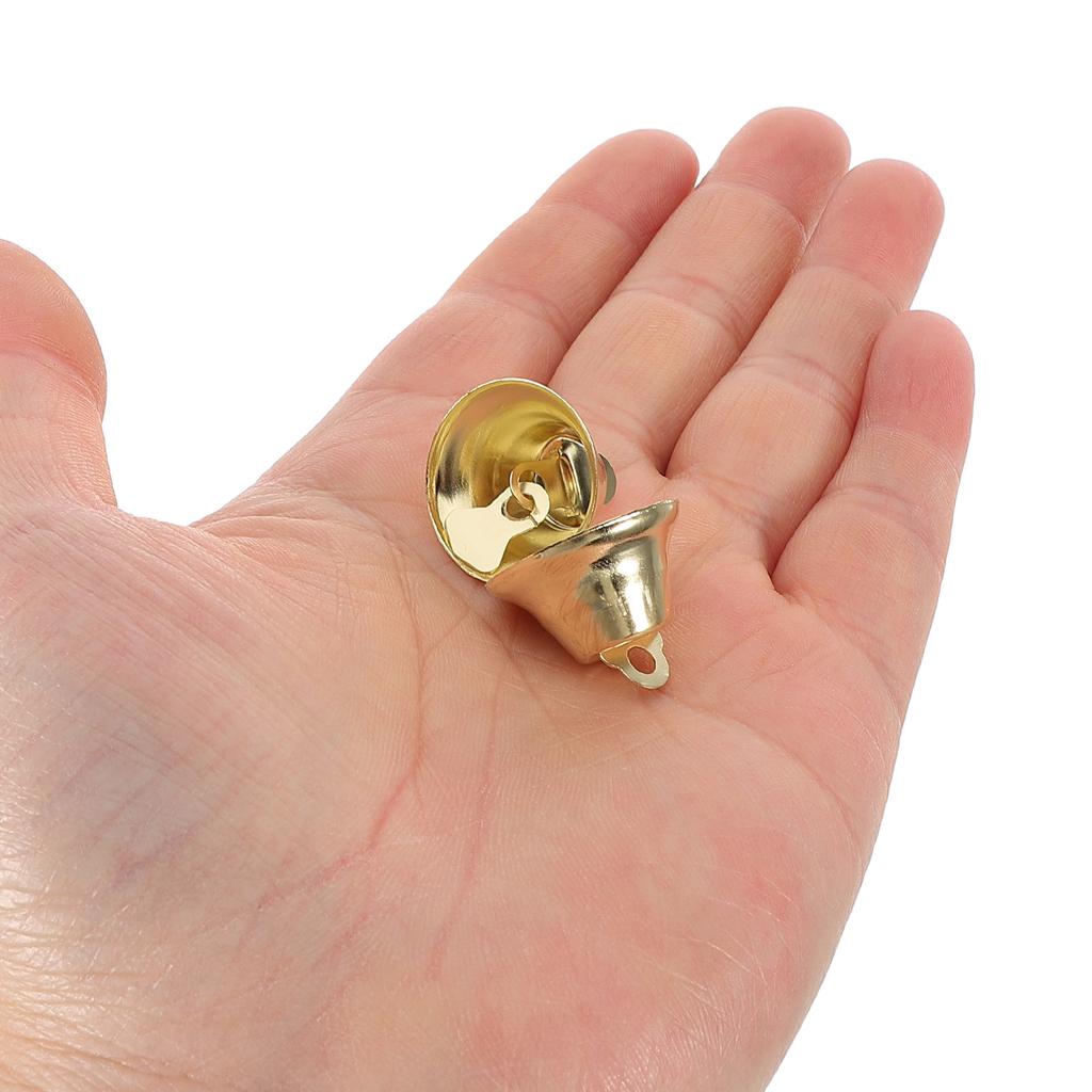 10Pcs 2.1cm Golden Metal Christmas Bells Small Jingle Bells for Tree Door Wall Bag Decoration Holiday Festive DIY Craft Jewelry