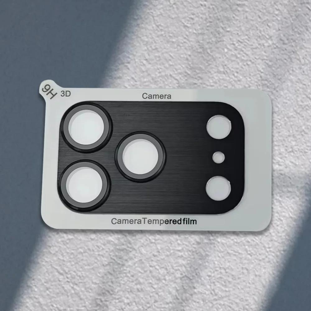 9H HD Armor Camera Lens Protector for IPhone 17 Pro 17 Pro Max Aluminum Metal Ring Lens Tempered Glass Film Case Cap