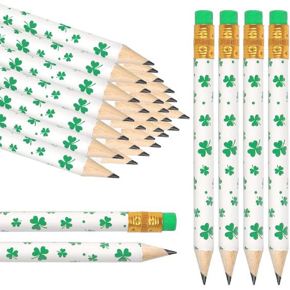 

50Pcs Valentine s Day Short Pencil with Erasers 4 Inch Conversation Heart Writing Pencils 2 Styles Colorful Wood Half Pencils for Holiday School 50