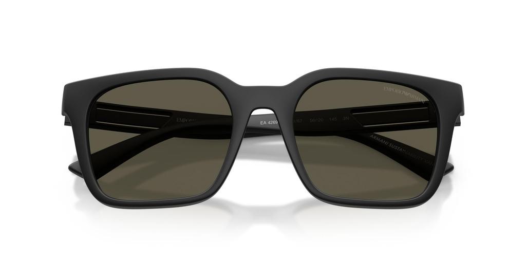 EMPORIO ARMANI sunglasses for Matte Dark Lens men. Frame Black, Lens Grey, width 56mm. (Model number 0EA4269F)