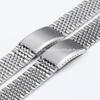 Massives Edelstahl Uhrenarmband mit gebogenem Ende 12 14 16 18 20 21 22 24mm Metallband Faltschließe Universal Armband Uhrenarmband