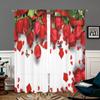 2 Stück, rote Rosenvorhänge -30% Verdunkelung - geeignet für Wohnzimmer, Schlafzimmer, Valentinstag Heimdekoration