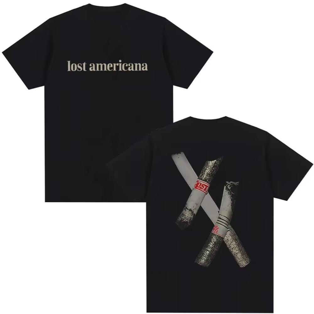 Rapper Machine Gun Kelly Mgk Lost Americana Tour 2026 Tshirts Unisex Unisex Hip Hop Fashion Short Sleeve Tees Unisex Streetwear