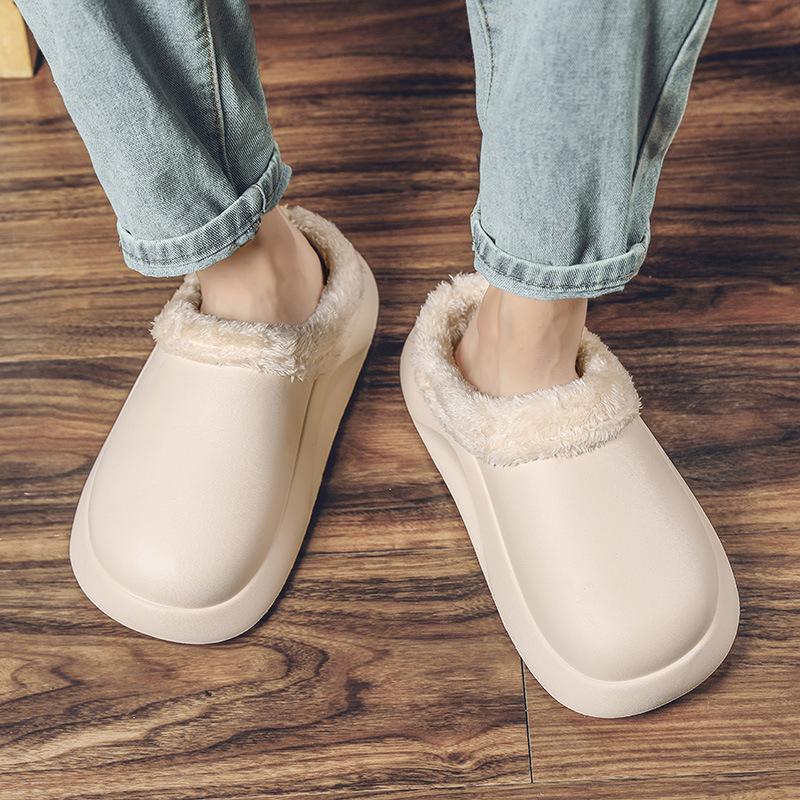Fashion Winter Men Slippers Soft Flax Simple Cute Warm Home Men Women House Floor Indoor Slides Fur Shoes Room Flat