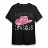 Women's Classic T-Shirt Saddle Up Cowgirls Tee Short Soft Oversize Black Cotton