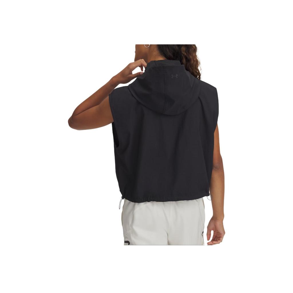 Under Armour Unstoppable Utility Solid Fashion Simple Hooded Versatile Vest Women vests Black 1389666-001