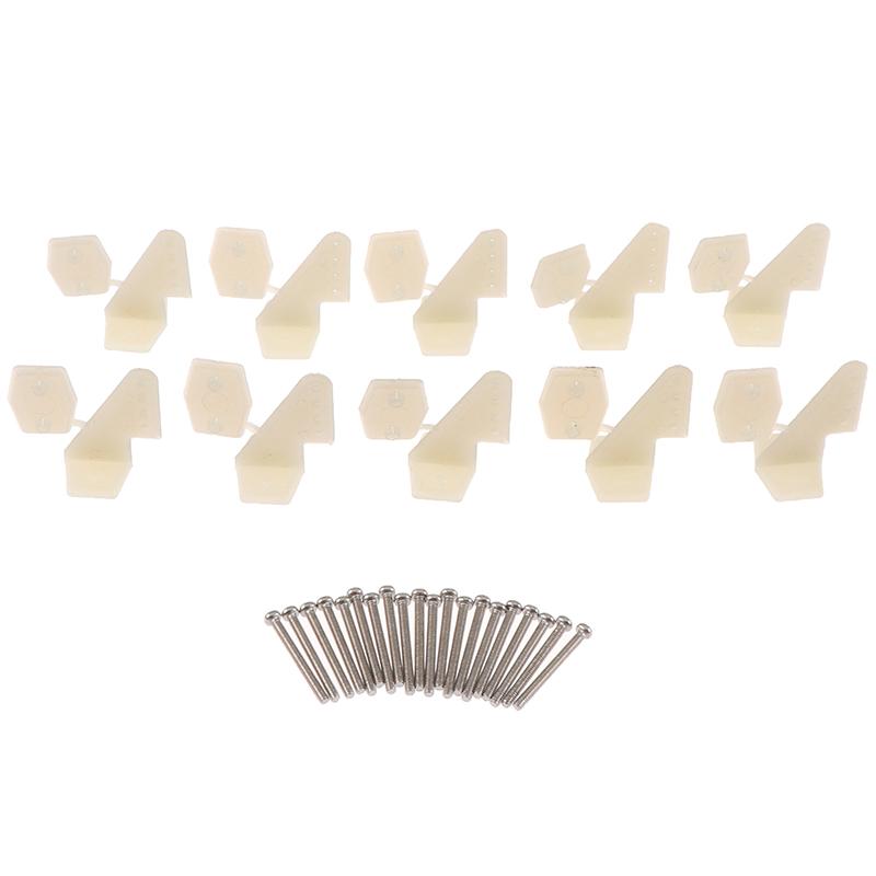 10 Sets Nylon Control Horns 4 Holes W13Xl18Xh25Mm With Screws For Rc Airplane