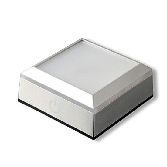 

Butsuendo Brand: [Crystal Memorial Tablet Exclusive: LED Rainbow Base (Formal, USB Compatible) Square Silver]