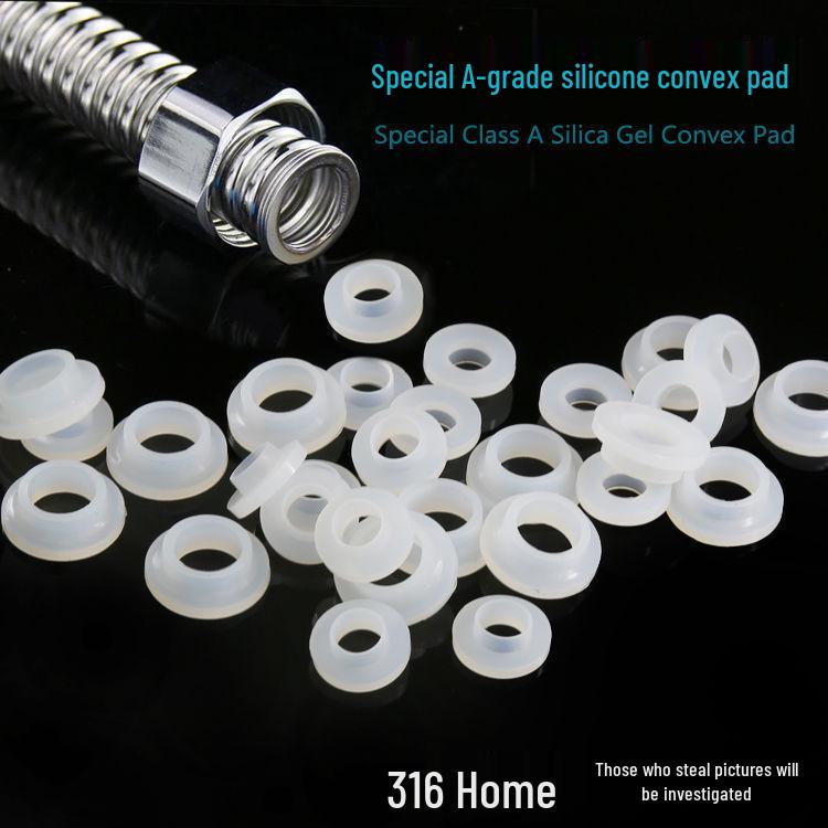 High-Temp Resistant Silicone Convex Washer for 4/6-Point Shower Hose with Mid-Convex Gasket