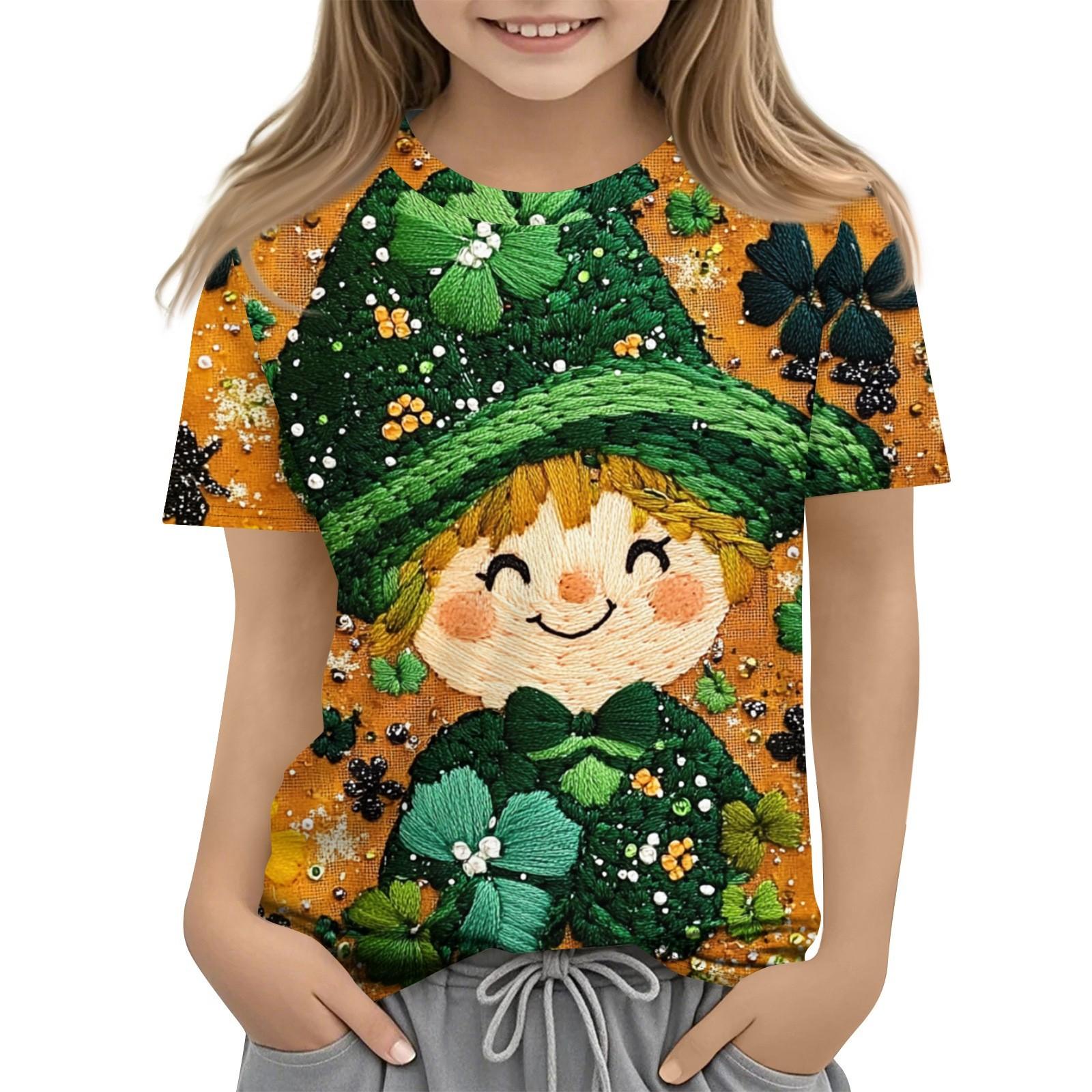 

Дитяча мода повсякденна з короткими рукавами St. Футболка з круглим вирізом і принтом Patrick 150