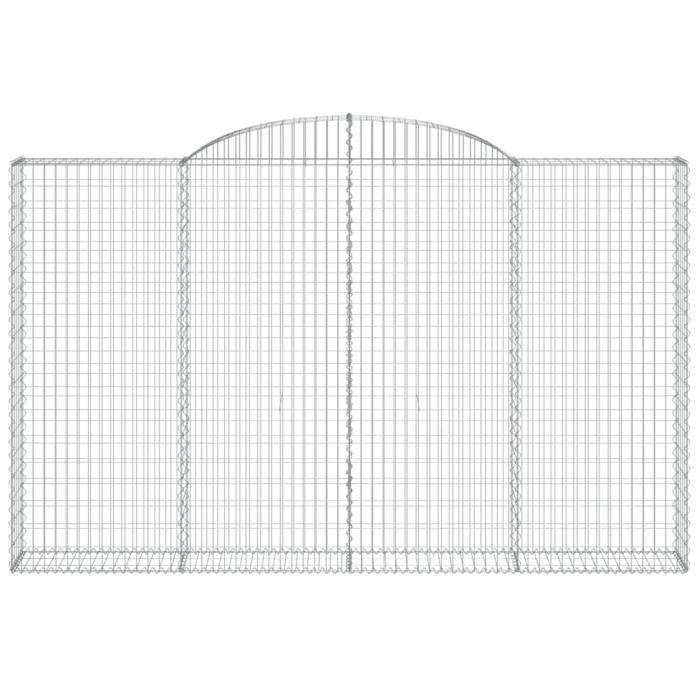 VidaXL Panier de gabions arqué 300x30x180-200 cm Fer galvanisé 153509