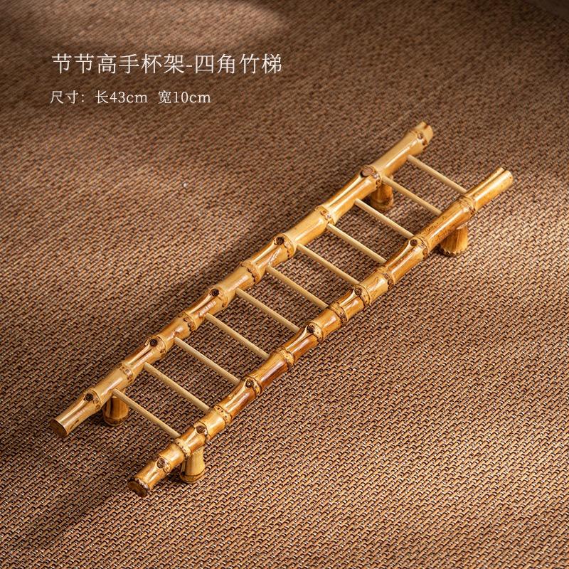 Bamboo Ladder Cup Holder Drainer Creative Bamboo Cup Holder Tea Accessories Bamboo Art Tea Cup Holder