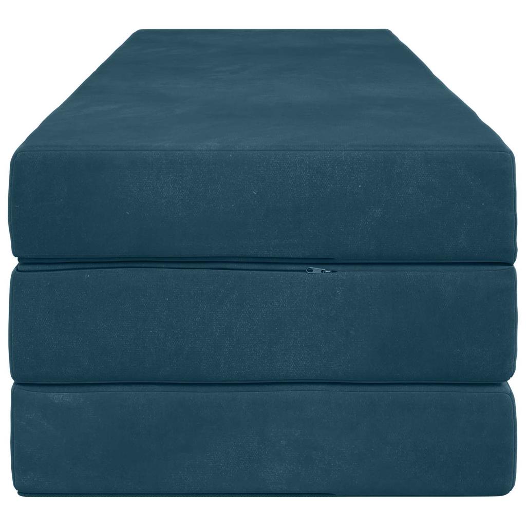 Folding Sofa Bed 180 x 67 x 45 cm Blue