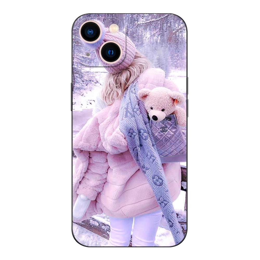 Black Tpu Case For Realme 9 Pro Plus 9i GT Neo2 Narzo 10A 20A 20 30 30A 50A 50i 4G 5G Winter Girl Christmas