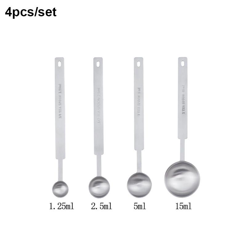 1/4Pcs Coffee Scoops Long Handle 304 Stainless Steel Tablespoon Stackable Kitchen Measuring Spoon Fits Coffee Container