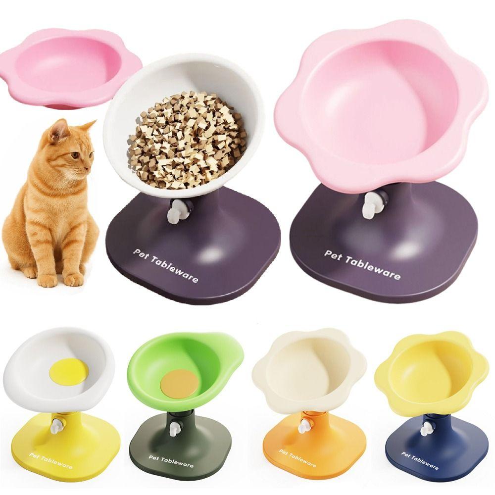 Creative Cat Food Water Bowl Cartoon Elevated Pet Feeder Bowl Pet High Footed Bowl  Dog Accessories