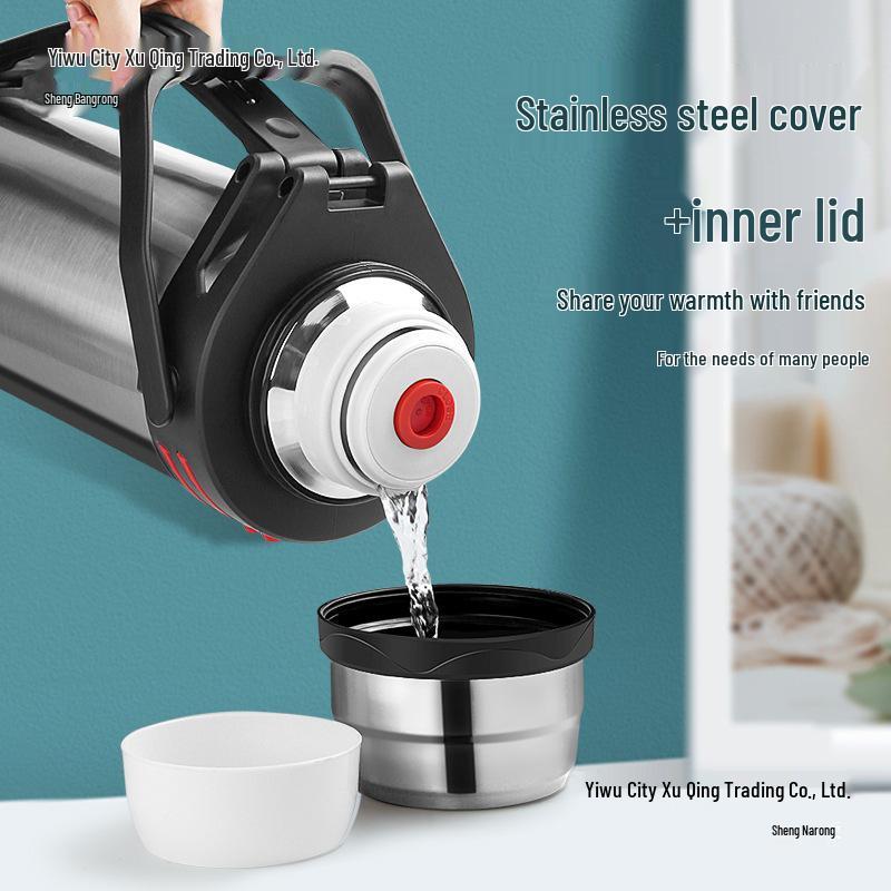 Stainless Steel Large Capacity Portable Thermos for Men & Women - Ideal for Car, Construction Site, and Home Use.