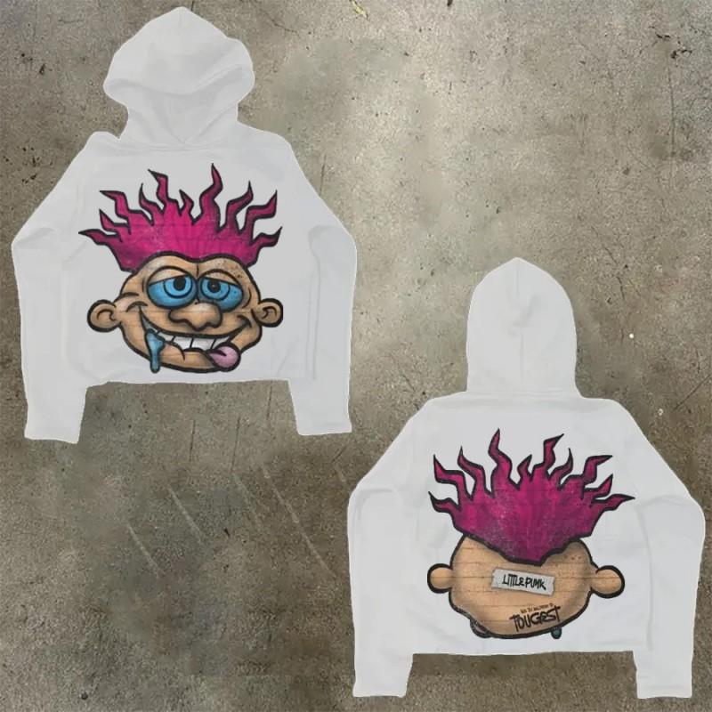 Womens Y2K Oversized Hoodie Cartoon Graphic Print Streetwear Casual Sweatshirt