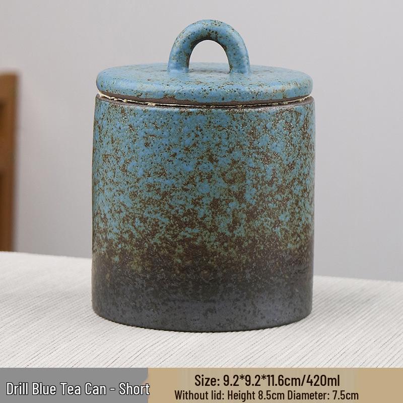 Japanese Retro Ceramic Tea Storage Canister - Moisture-proof, Sealed Pottery Jar for Pu'er, Black, and Green Tea