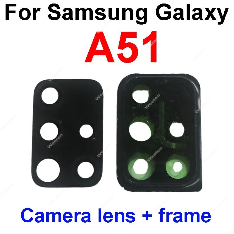 Use For Samsung Galaxy A21 A21S A31 A41 A51 A71 SM-A215U A217F A315F A415F A715F Cell Phone Back Camera Glass Holder Frame Parts