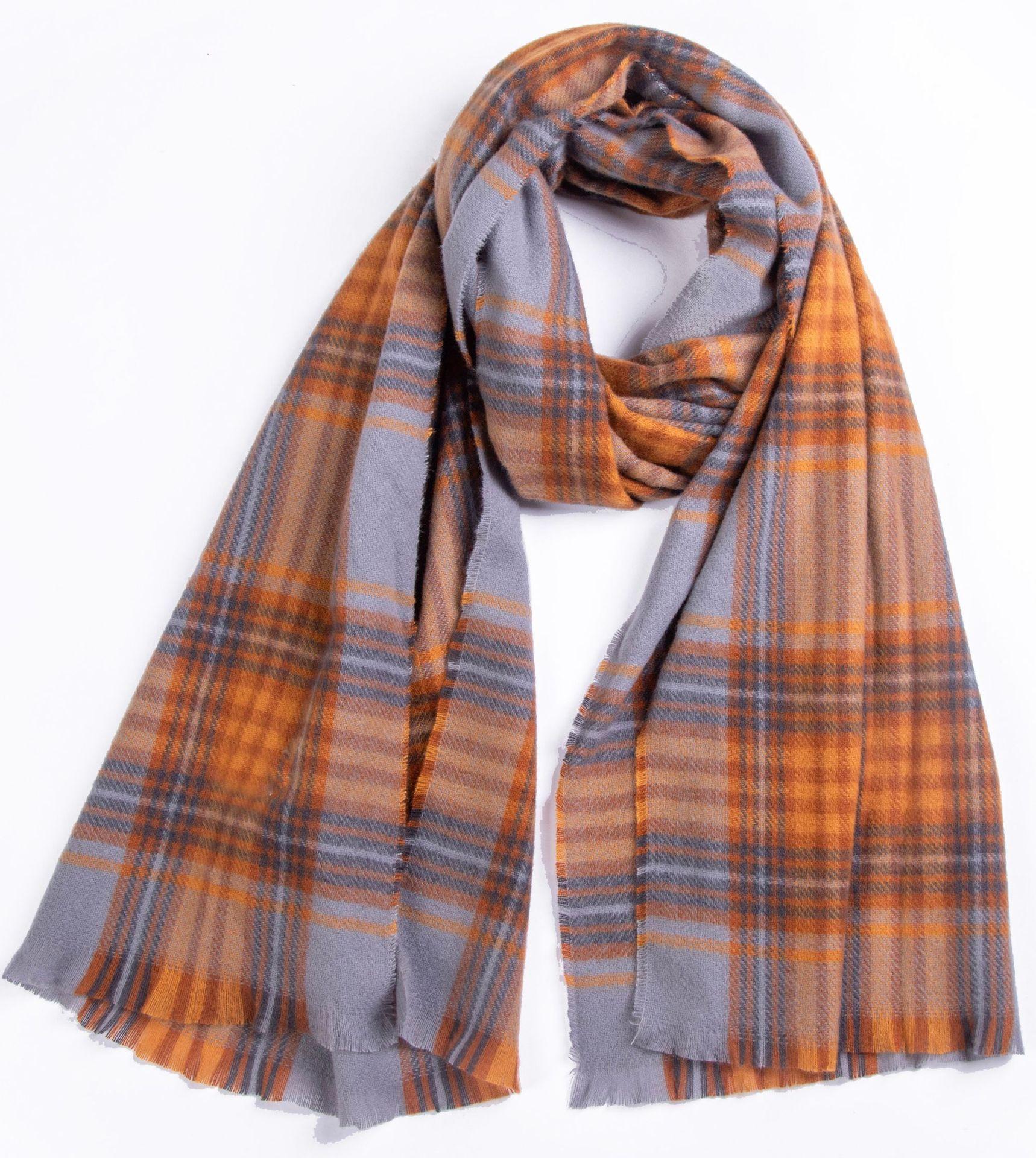 

Autumn and winter new retro blue plaid scarf women s shawl 205cm фіолетовий